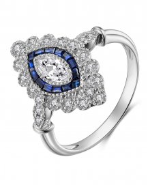 MARQUISE STYLE SAPPHIRE DIAMOND RING (TR4060)